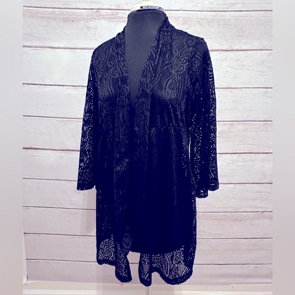 Black Lace Catalina Cover-Up - Size Large Beach Cover up, Summer Wear, Sexy,Cute - Picture 1 of 3